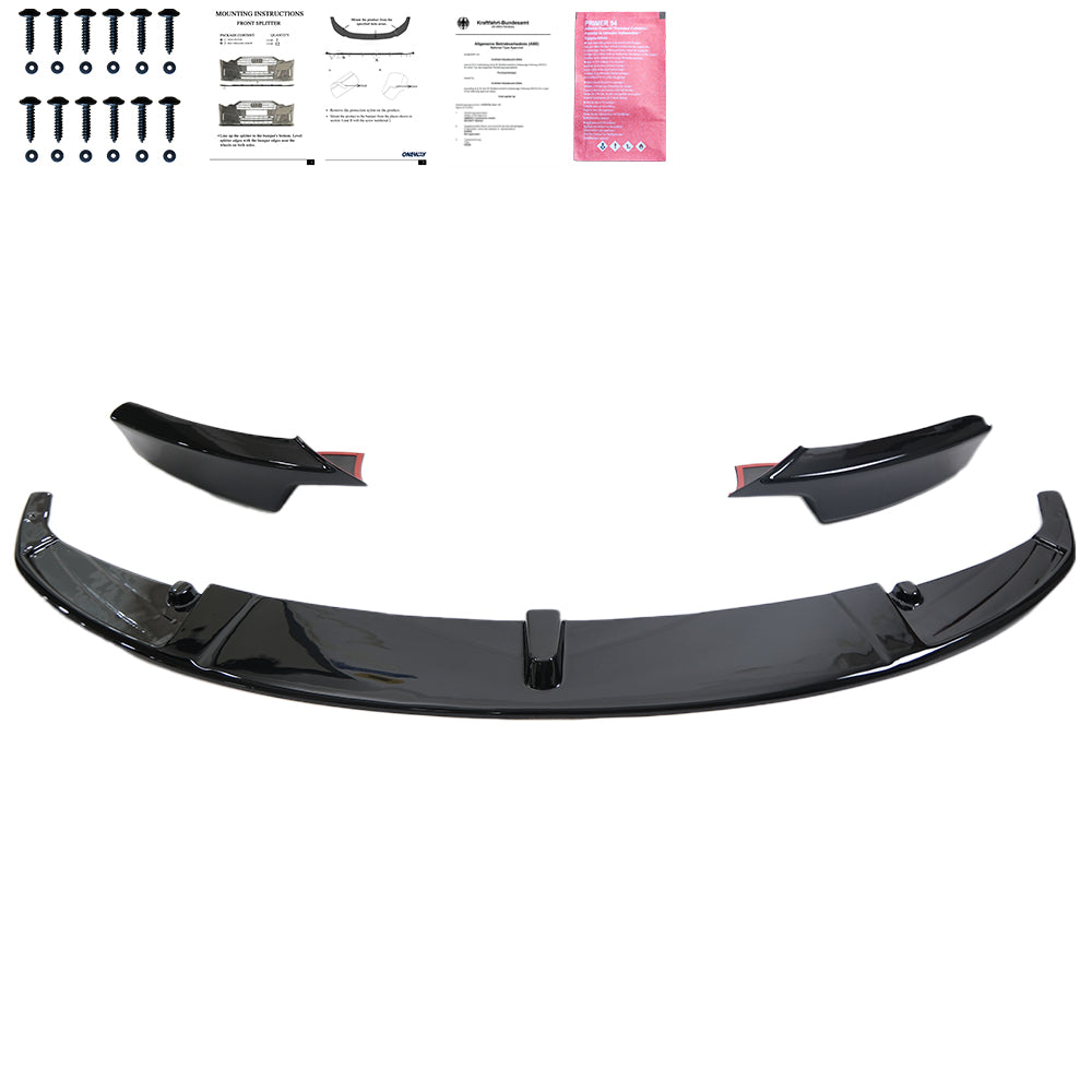 Ön Tampon Eki Uyumlu BMW 3 Series F30 M-Pack 2012-2019 w / Flaps ABE TÜV Belgeli