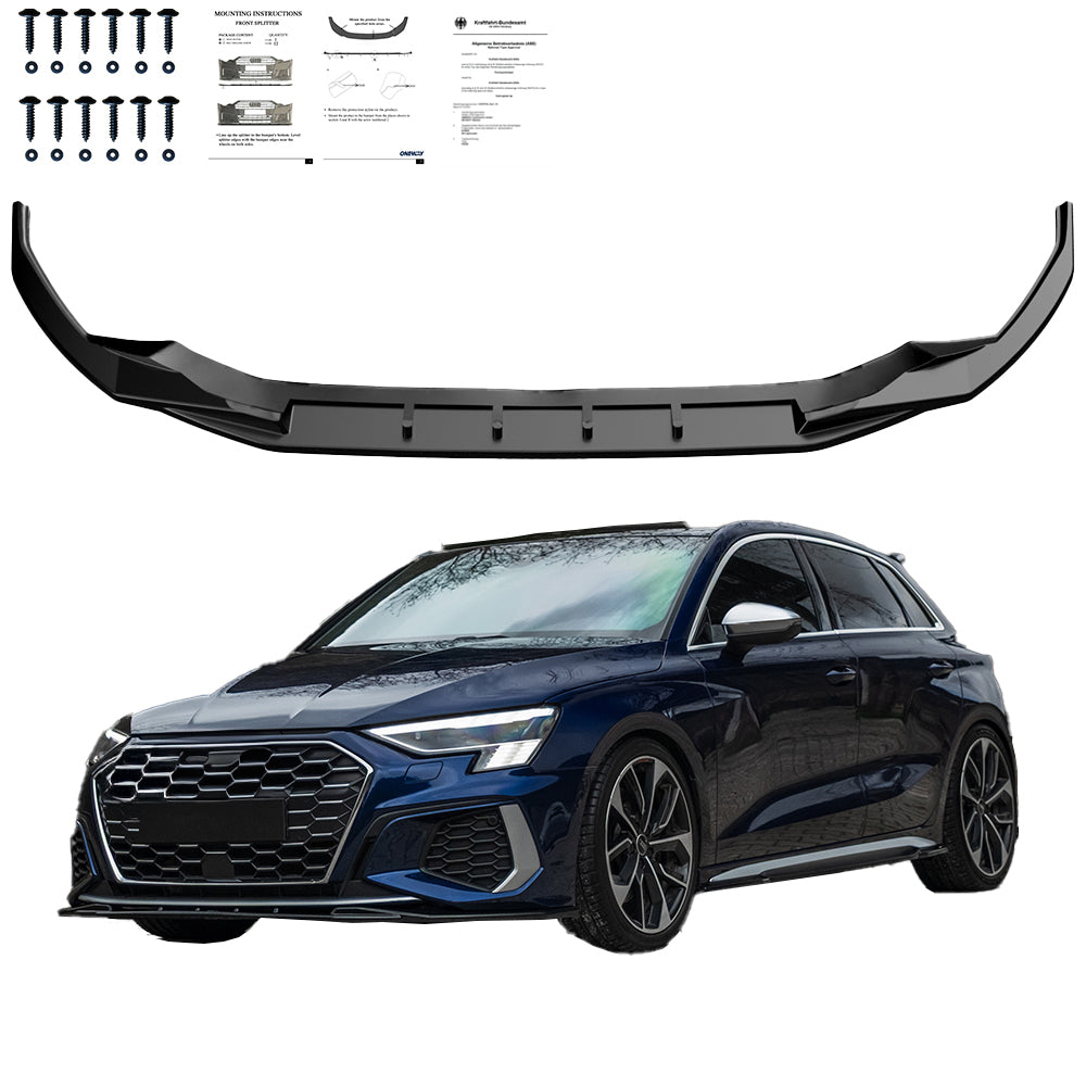 Ön Tampon Eki Uyumlu AUDI A3 S-Line / S3 8Y (Sedan / Sportback) 2020-2024 ABE TÜV Belgeli