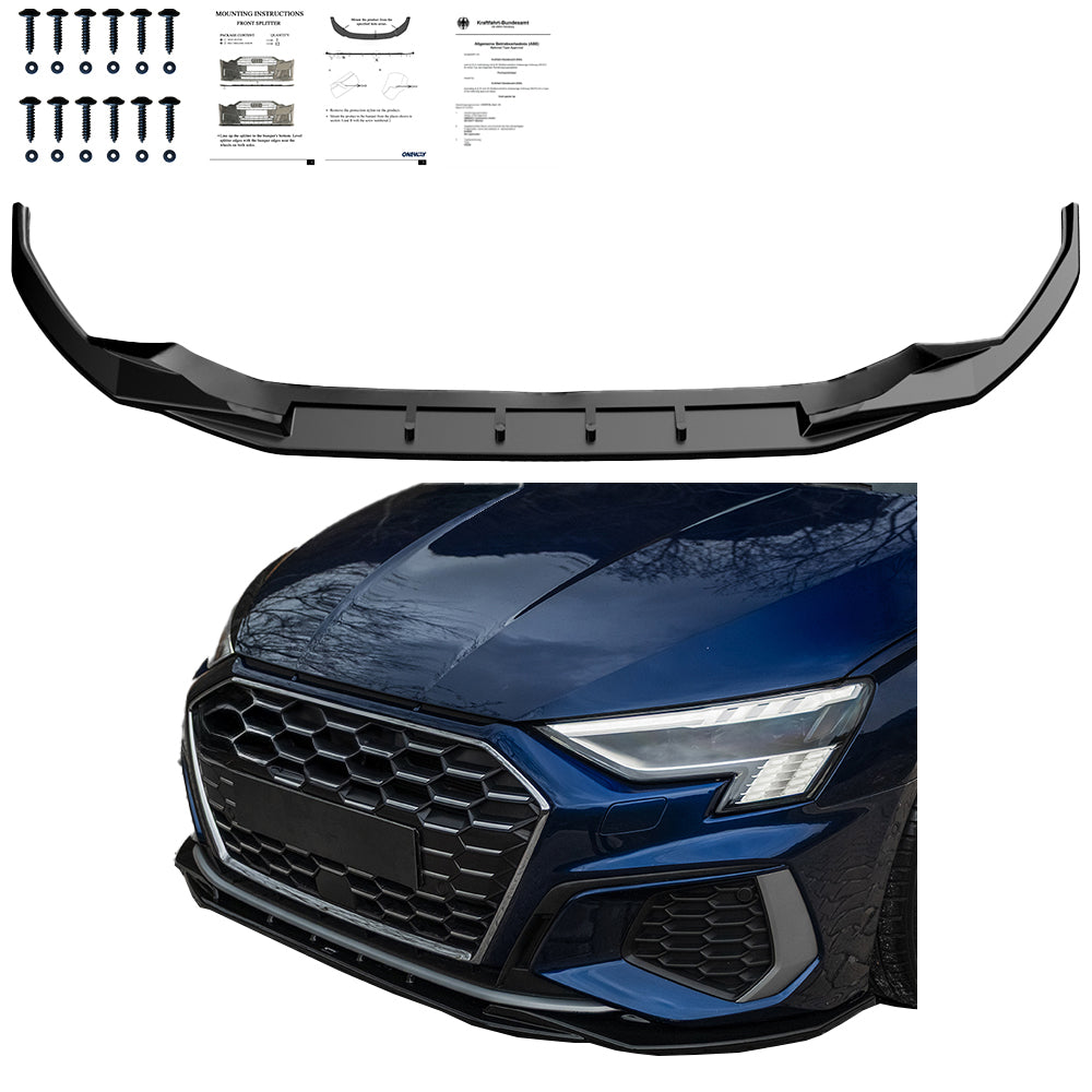 Ön Tampon Eki Uyumlu AUDI A3 S-Line / S3 8Y (Sedan / Sportback) 2020-2024 ABE TÜV Belgeli