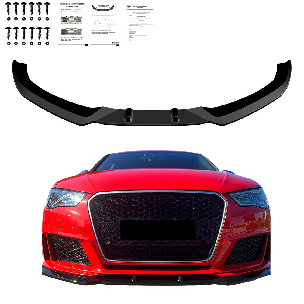 Ön Tampon Eki Uyumlu AUDI RS3 8V Sportback 2015-2016 ABE TÜV Belgeli