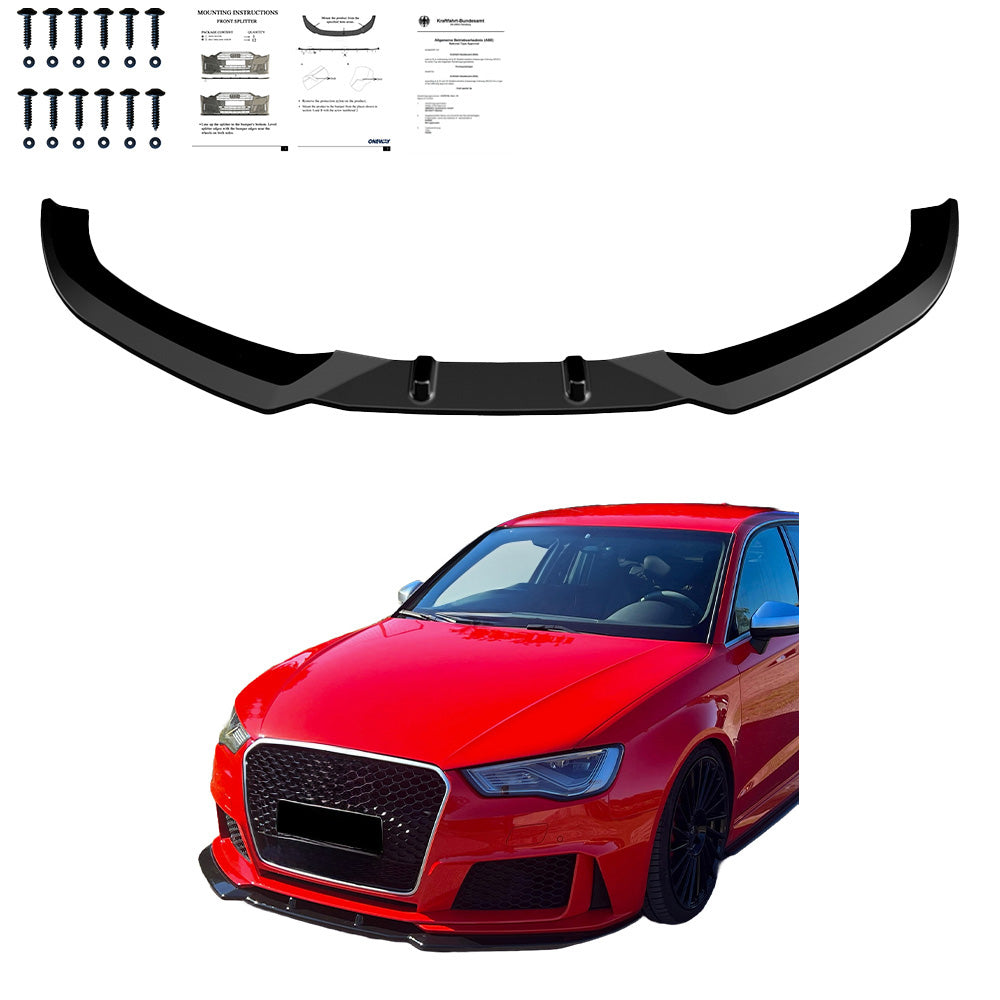 Ön Tampon Eki Uyumlu AUDI RS3 8V Sportback 2015-2016 ABE TÜV Belgeli
