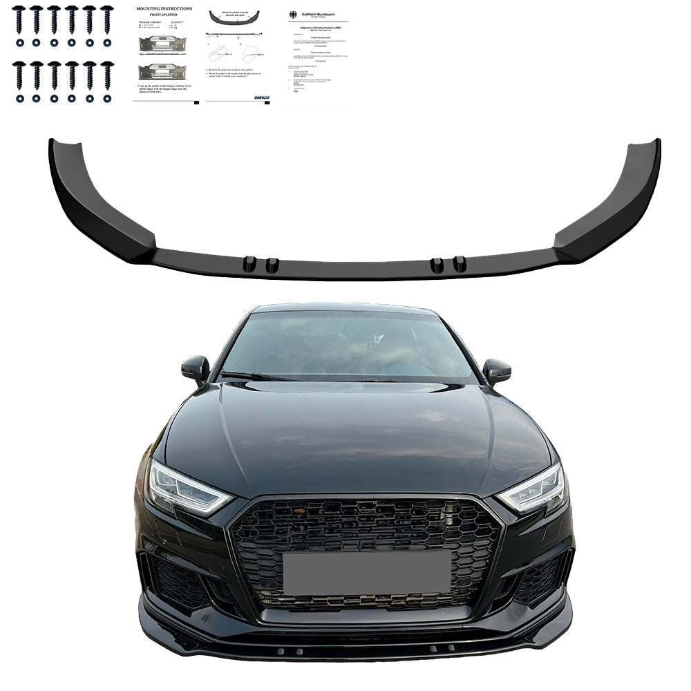 Ön Tampon Eki Uyumlu AUDI RS3 8V Makyajlı Kasa Sportback 2017-2019 Version 3 ABE TÜV Belgeli