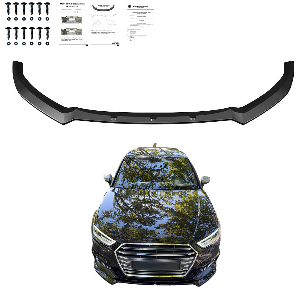 Ön Tampon Eki Uyumlu AUDI S3 Sportback 8V Makyajlı Kasa 2016-2019 ABE TÜV Belgeli