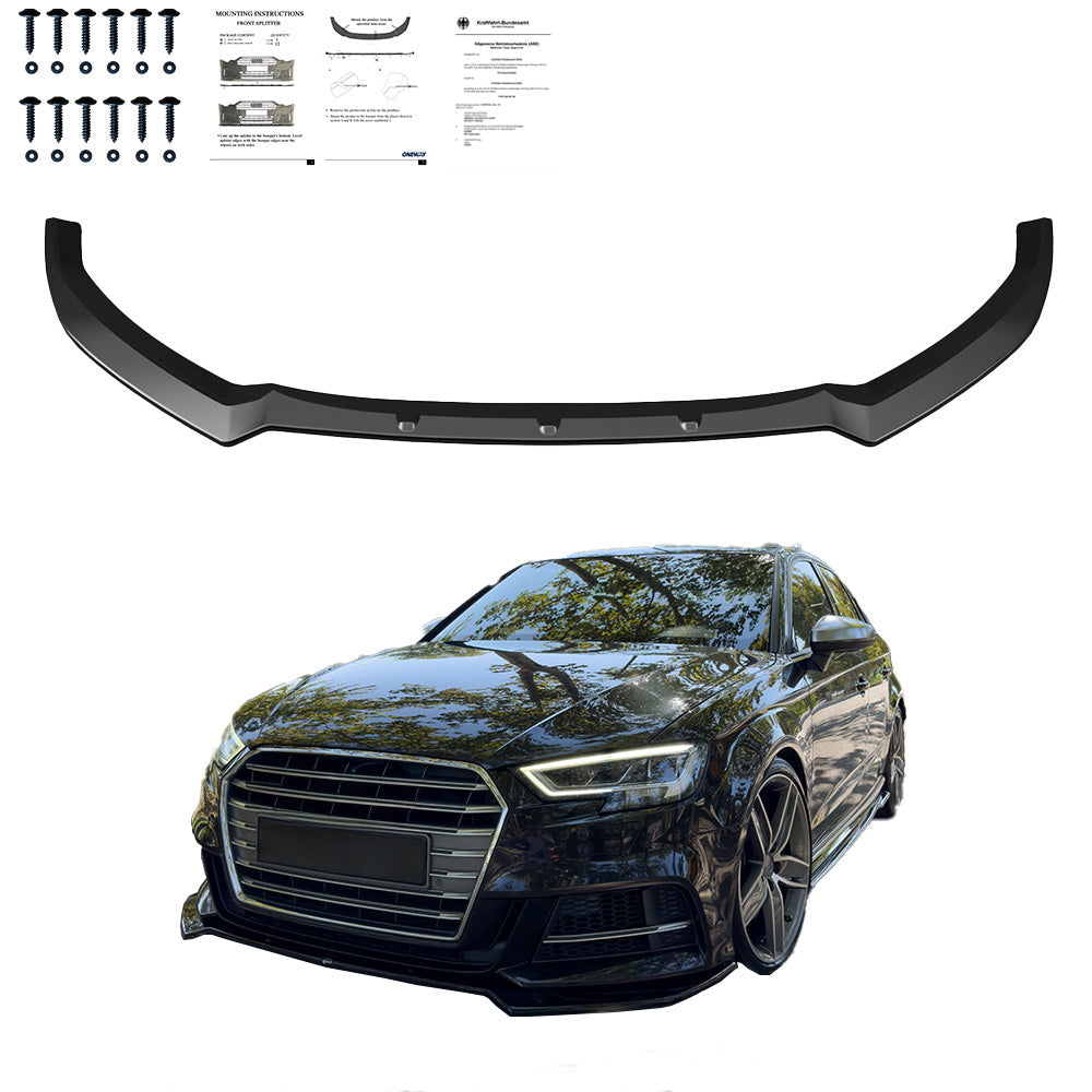 Ön Tampon Eki Uyumlu AUDI S3 Sportback 8V Makyajlı Kasa 2016-2019 ABE TÜV Belgeli