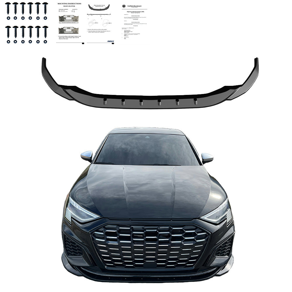 Ön Tampon Eki Uyumlu AUDI A3 S-Line / S3 8Y ( Sedan / Sportback ) 2020-2024 v2 ABE TÜV Belgeli
