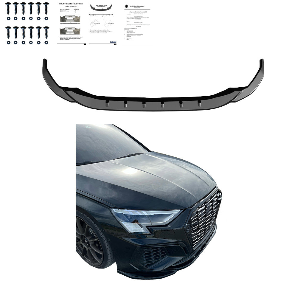 Ön Tampon Eki Uyumlu AUDI A3 S-Line / S3 8Y ( Sedan / Sportback ) 2020-2024 v2 ABE TÜV Belgeli