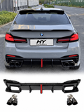 BMW 5 Serisi G30 2017-2023 VTEN F1 LED çakar animasyonlu arka difüzör