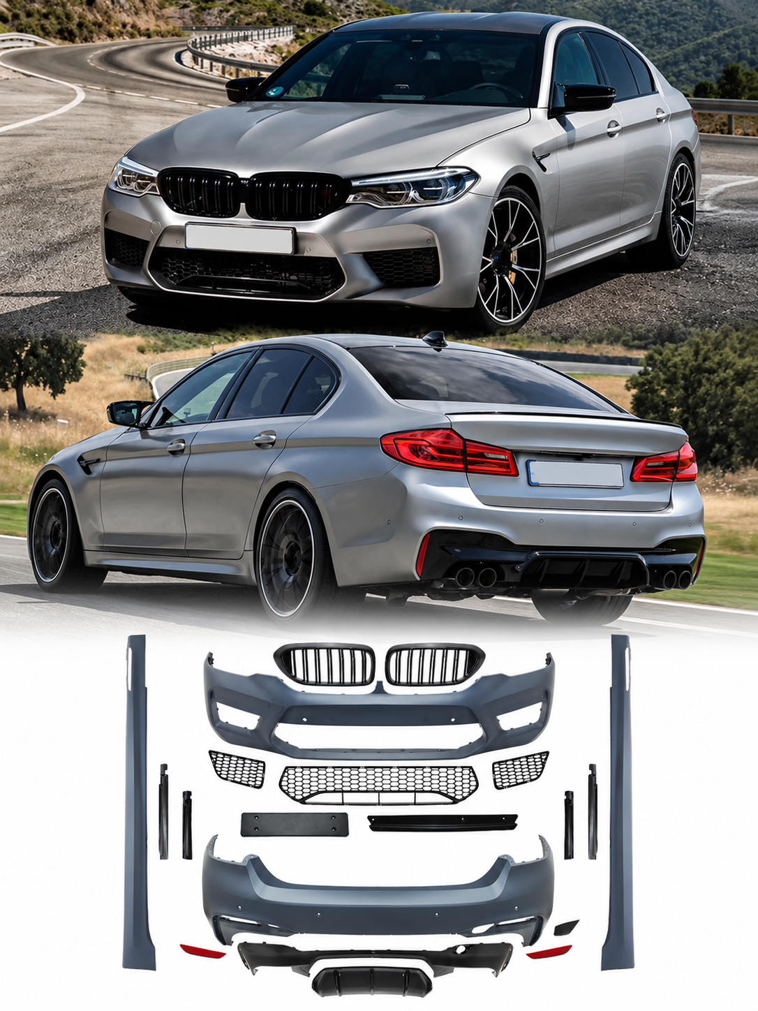 BMW 5 Serisi G30 2017-2020 Uyumlu M5 F90 Style Body Kit Ön Arka Tampon Seti