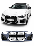 BMW 4 Serisi F32/F36 2013-2020 Uyumlu M Sport (M Tech) G22 LCI Style Far Yıkamalı PDC Panjurlu Komple Ön Tampon Seti