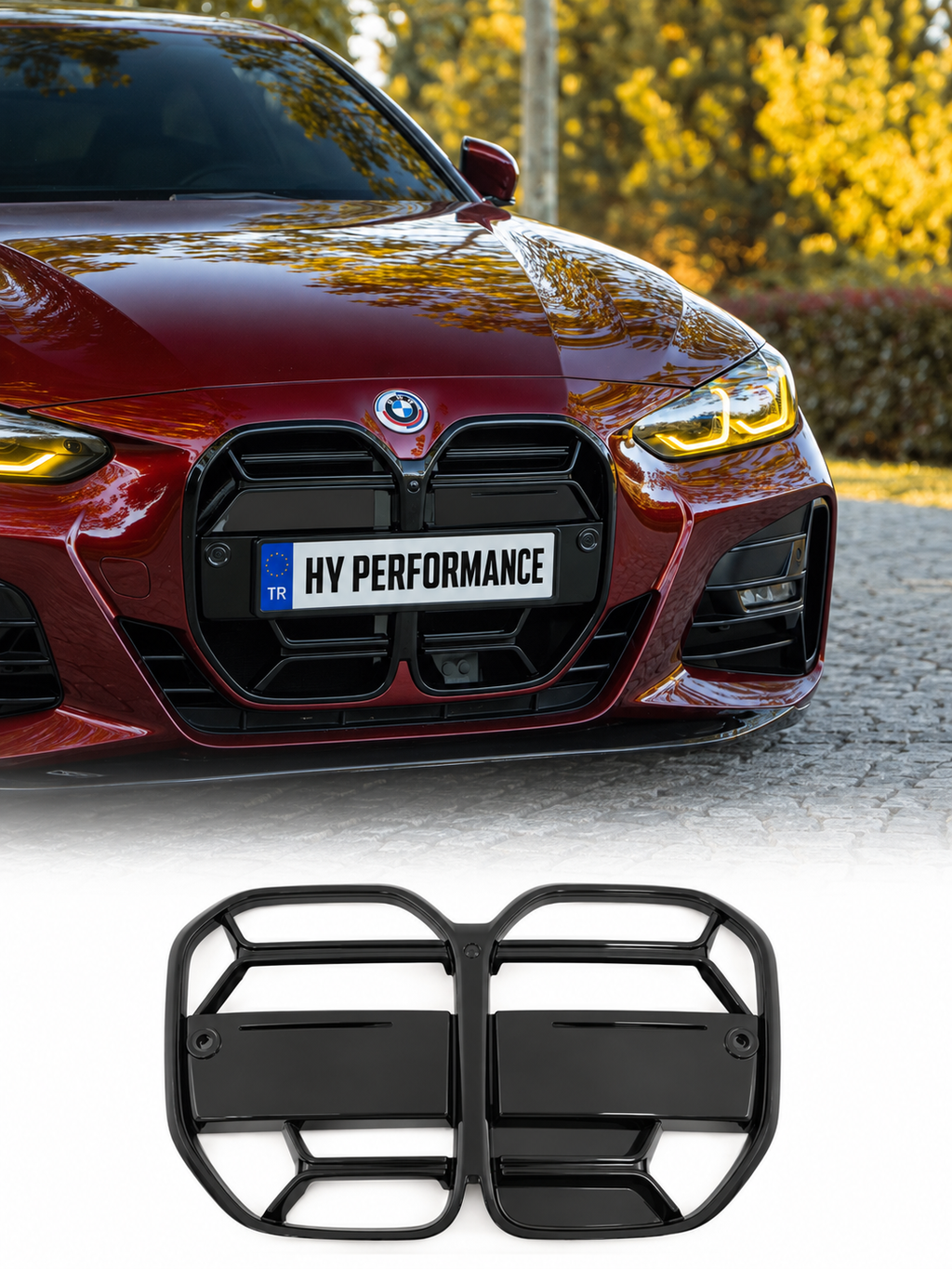 BMW G22 Coupe G23 Cabrio M4 CSL parlak siyah ön panjur