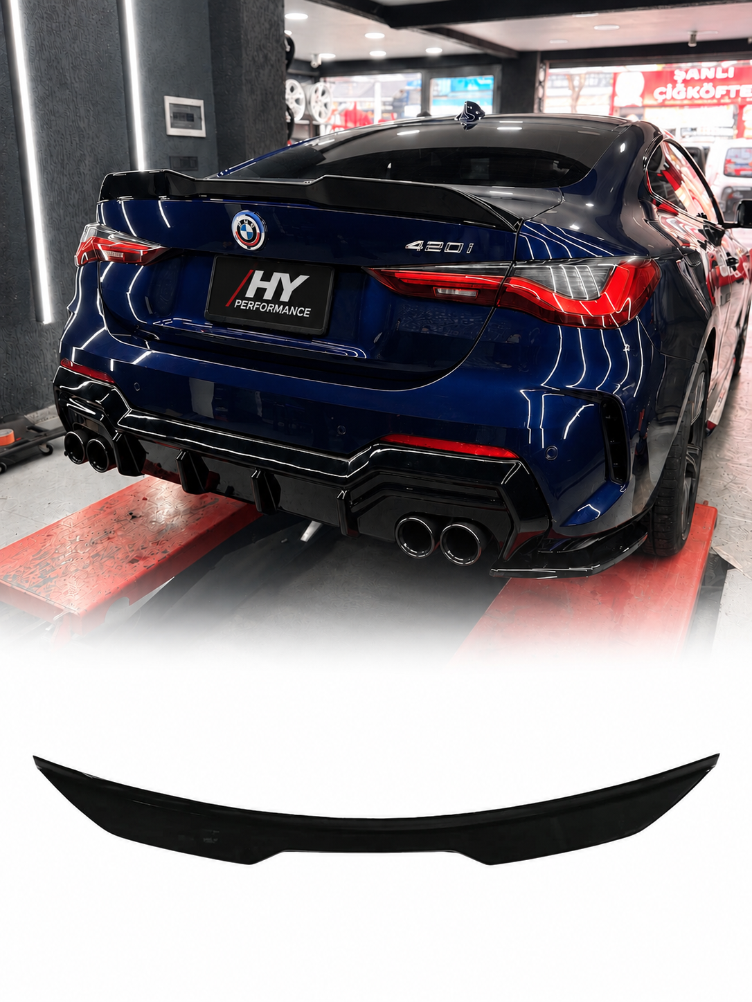 BMW G22 Coupe G82 M4 Maxton Style Piano Black bagaj spoyleri