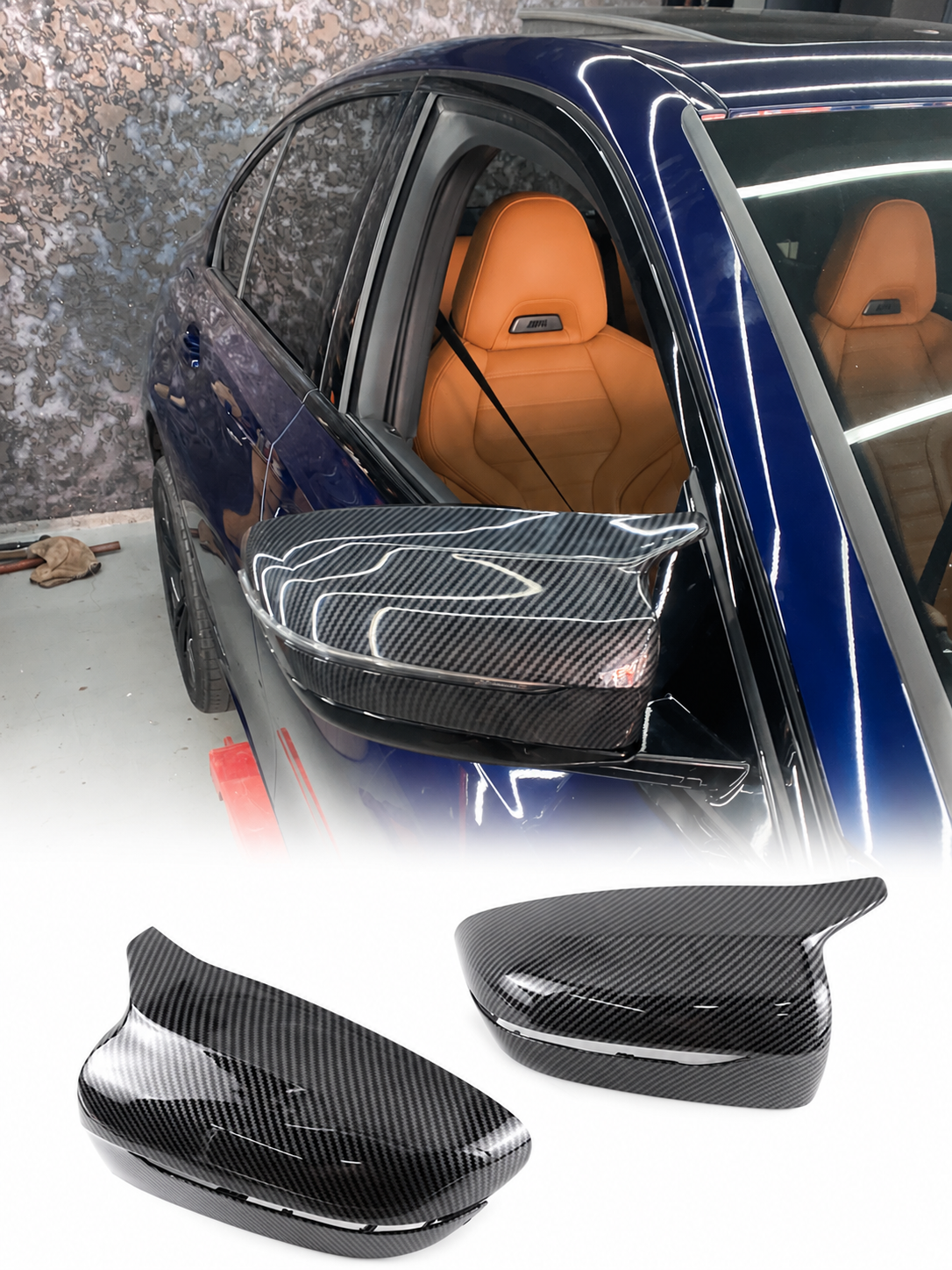 BMW G20 G22 G23 G26 G30 M Style karbon görünümlü ayna kapağı