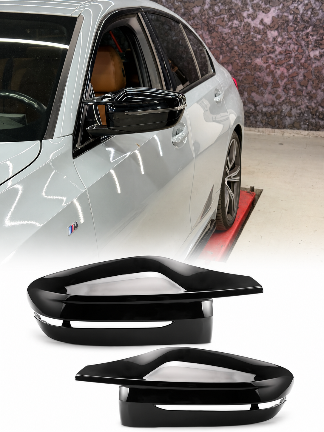BMW G20 G22 G26 G30 G42 M Style Piano Black ayna kapağı seti