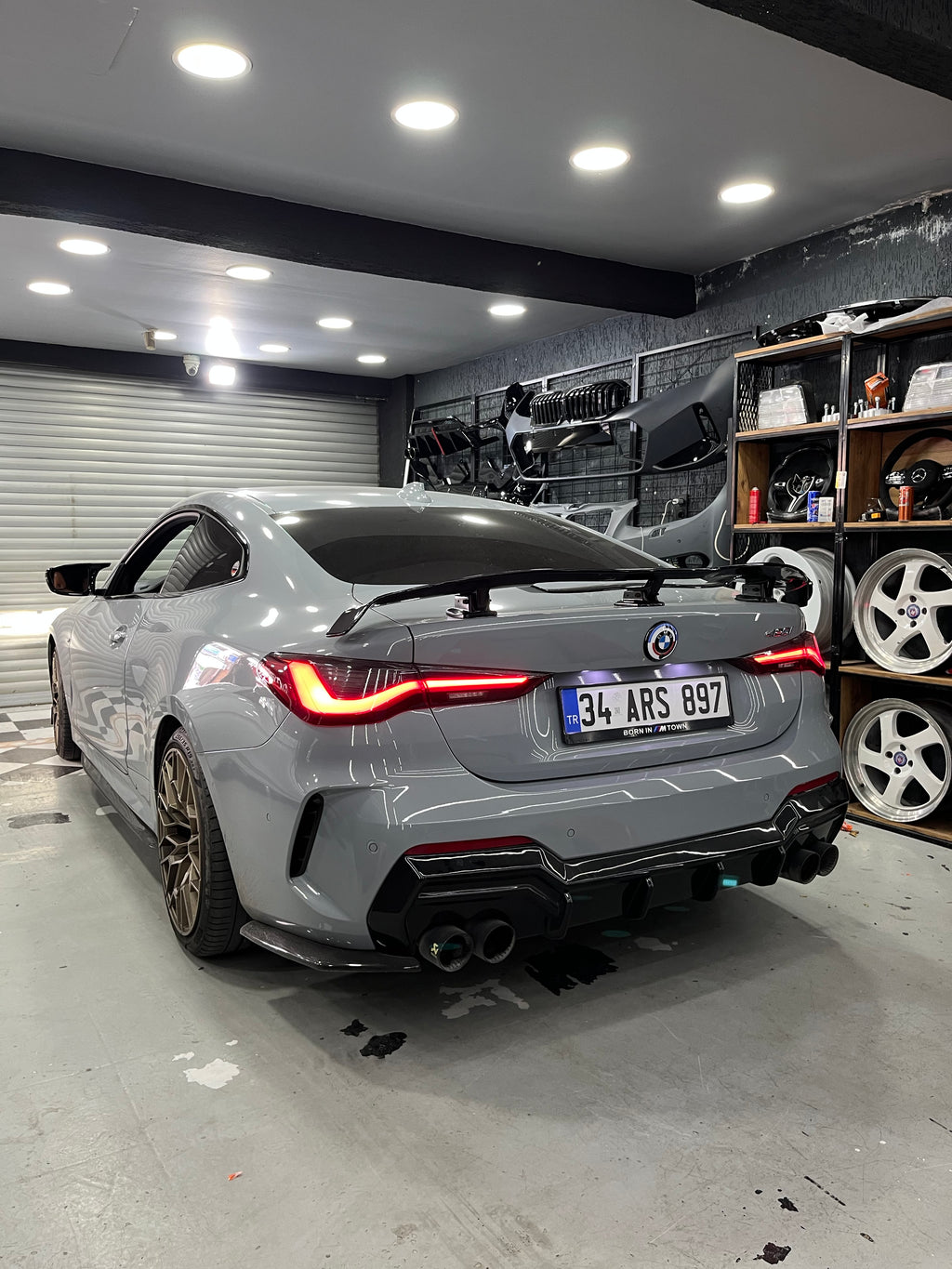 BMW 4 Serisi G22 G23 2020+ Uyumlu VTEN F1 Style LEDli Çakar Animasyonlu Reflektörlü Difüzör