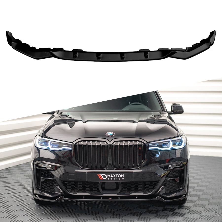 BMW X7 G07 2018-2022 Ön Tampon Eki (Lip) Parlak Siyah