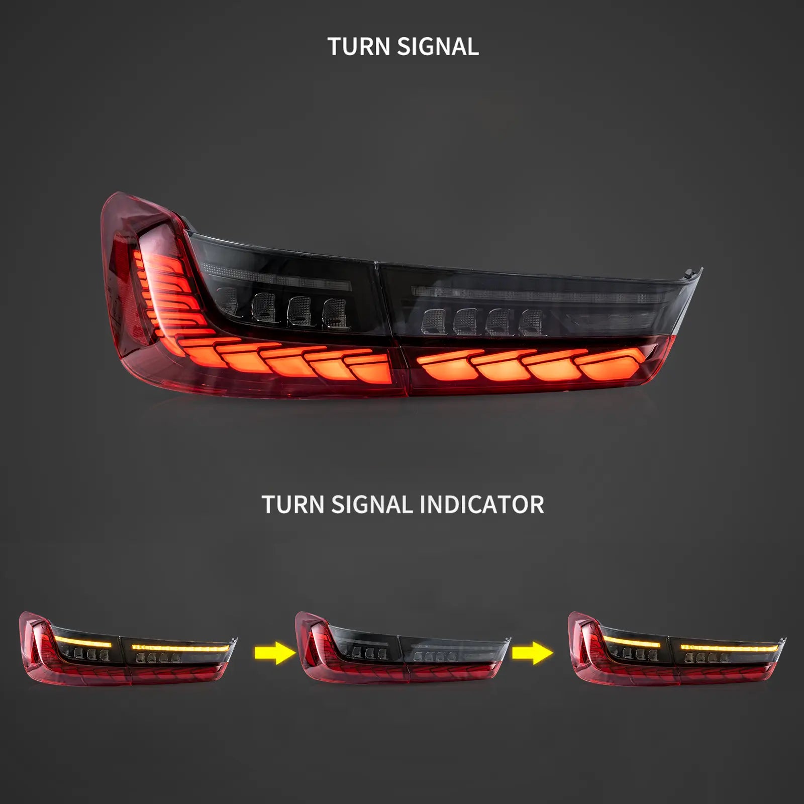 BMW 3 SERİSİ G20 UYUMLU GTS DRAGON OLED STOP SETİ SMOKE