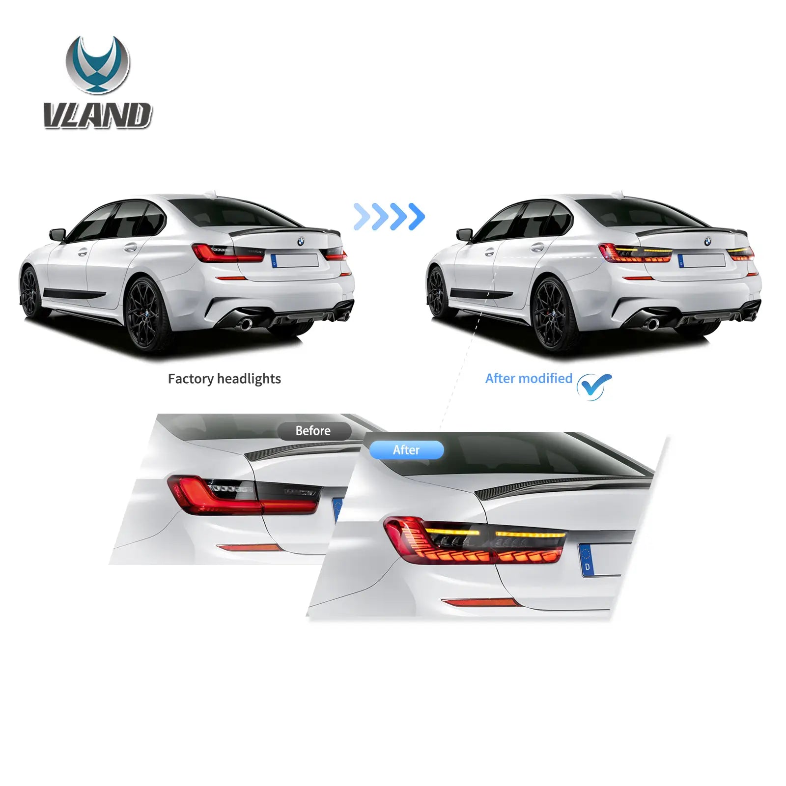 BMW 3 SERİSİ G20 UYUMLU GTS DRAGON OLED STOP SETİ SMOKE