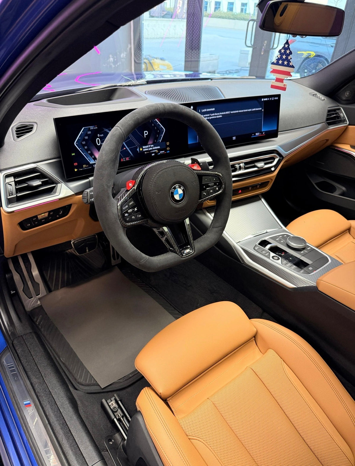BMW F40 F44 G20 G22 G23 G26 G29 i4 Uyumlu G82 CS Style Alkantara Direksiyon Simidi ve Airbag
