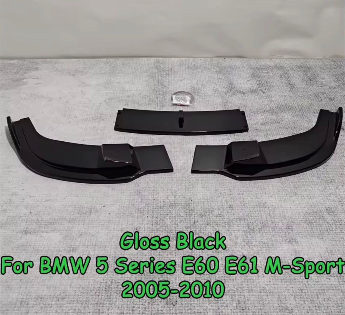 BMW 5 Serisi E60 E61 M Sport uyumlu parlak siyah ön tampon eki
