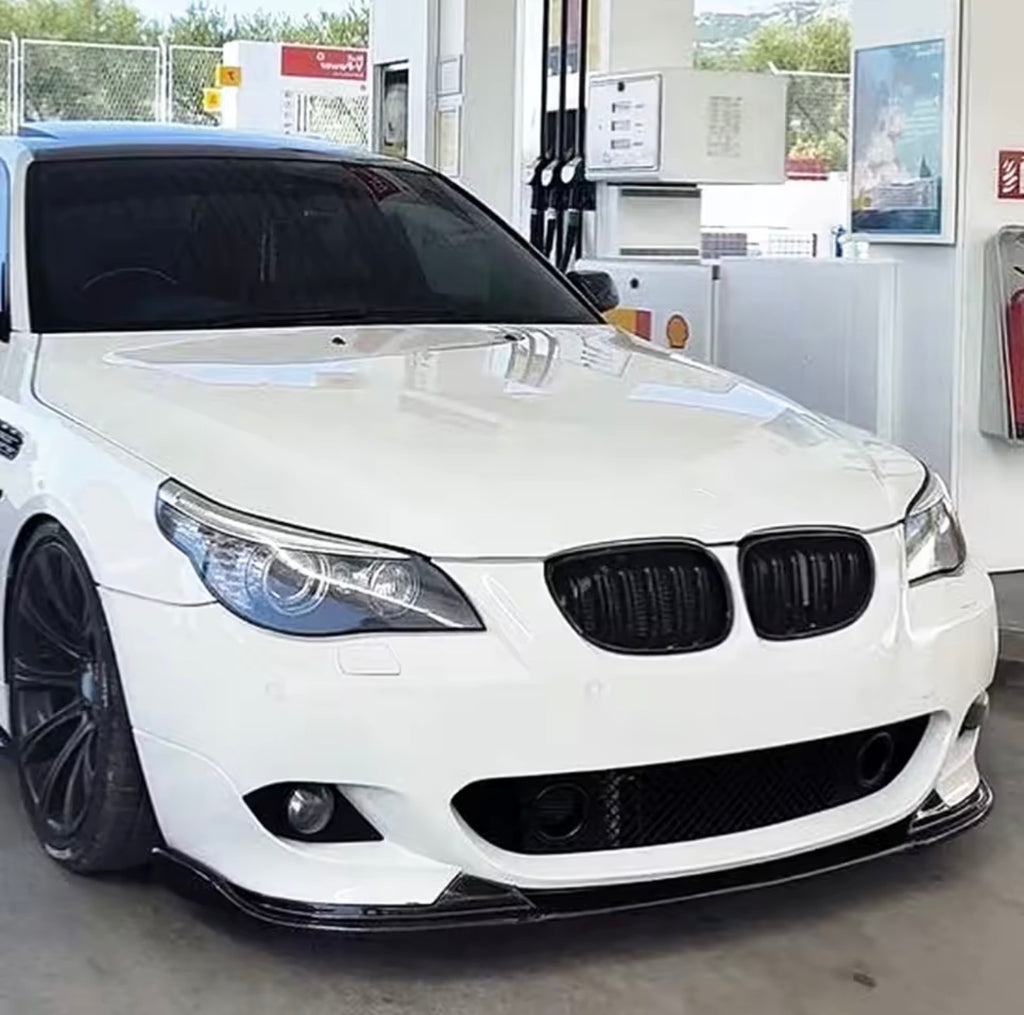 BMW 5 Serisi E60 E61 M Sport uyumlu parlak siyah ön tampon eki