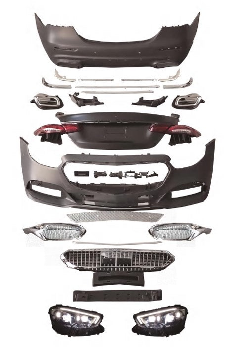 Body Kit W213 [2016-19 DÖNÜŞÜM => 2020-...] <O-O> Egzoz Uçlu, Bagaj Kap., Panjurlu, Far/Stop -MAYBACH- 2016-19