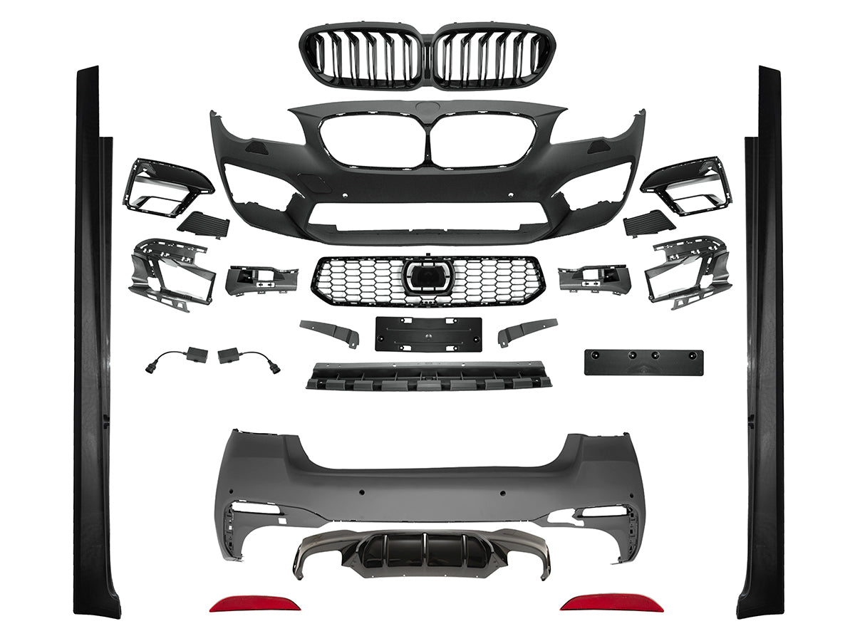 Body Kit F10+LCI [DÖNÜŞÜM => F90] Far Yıkamalı, PDC Delikleri Açlabilir, <OO-OO> Egzoz Çıkışlı, ACCli, Panjurlu, (Far Deimez) -///M5 Performance- 2010-16