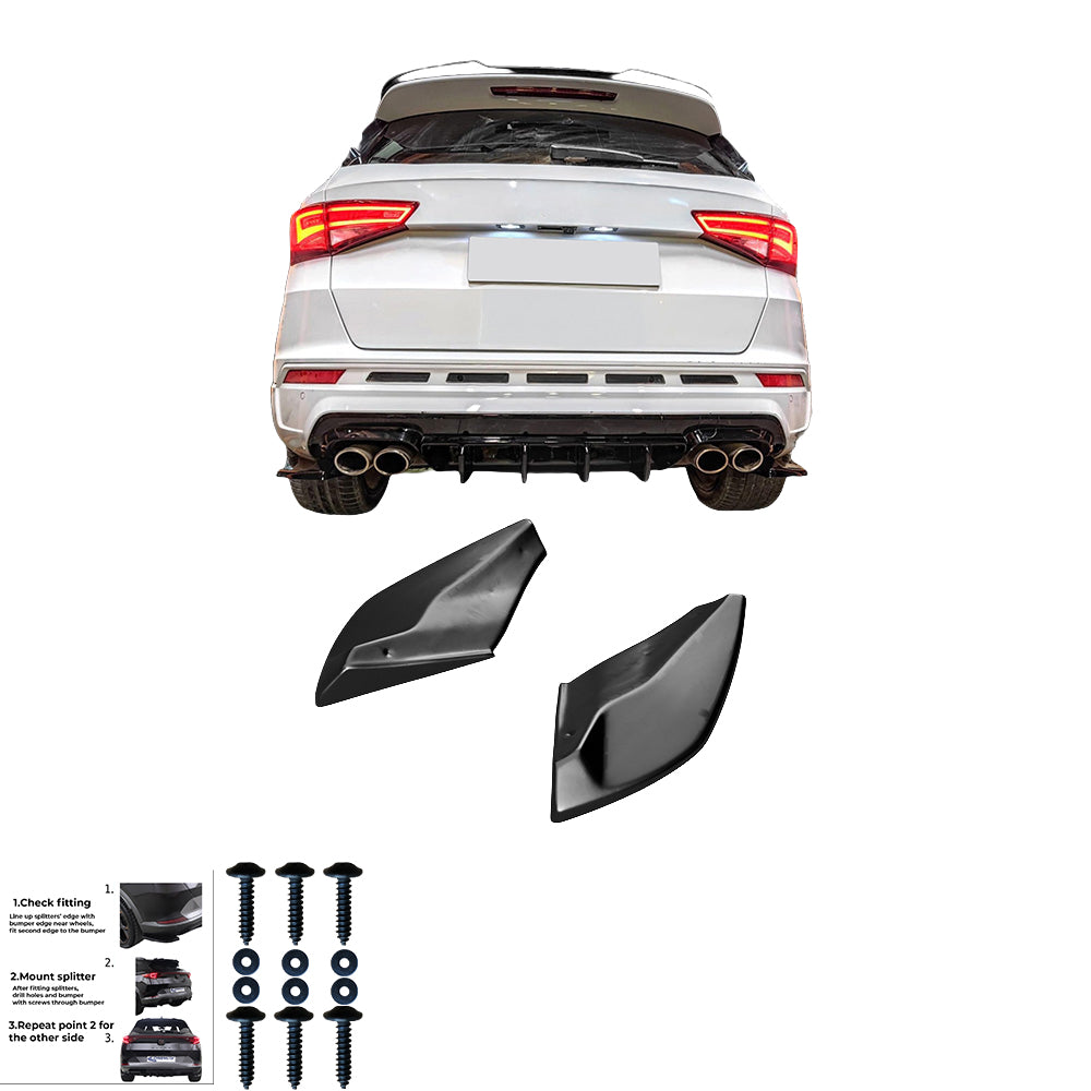 Rear Side Splitters Uyumlu CUPRA Ateca MK1 2018+