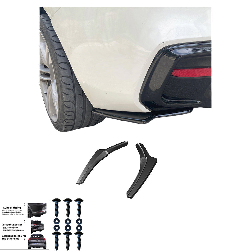 Rear Side Splitters Uyumlu BMW 1 Series F20 / F21 M-Power Makyajlı Kasa 2015-2019