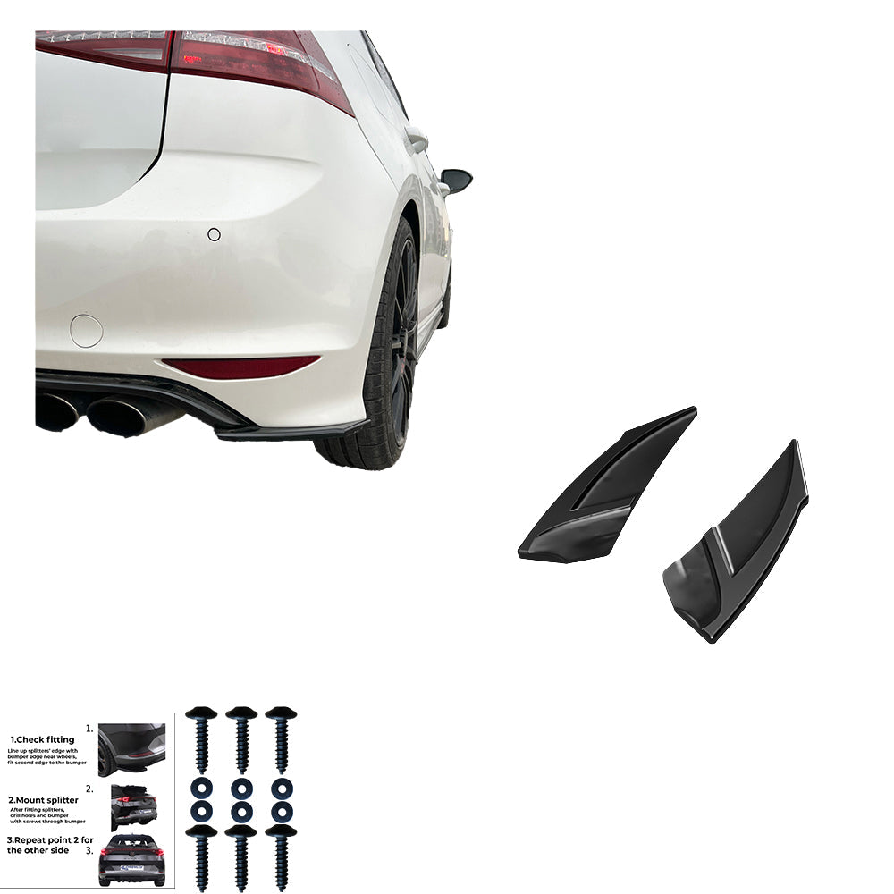 Rear Side Splitters Uyumlu VW VOLKSWAGEN Golf MK7 R 2013-2016