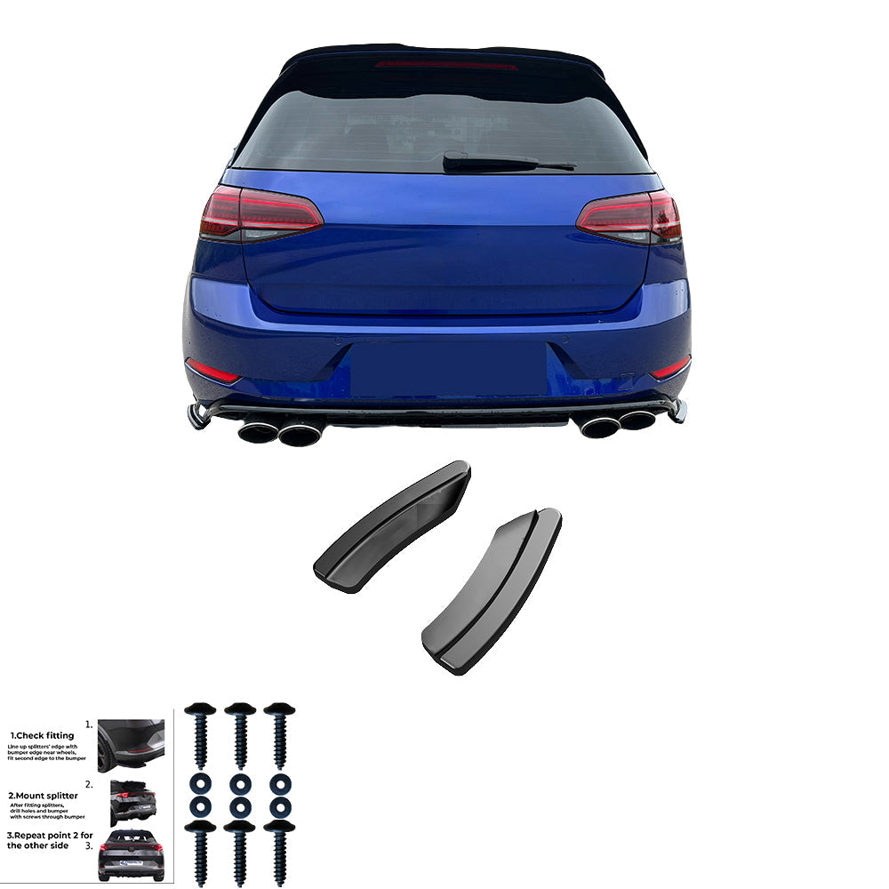Rear Side Splitters Uyumlu VW VOLKSWAGEN Golf MK7.5 R 2017-2020