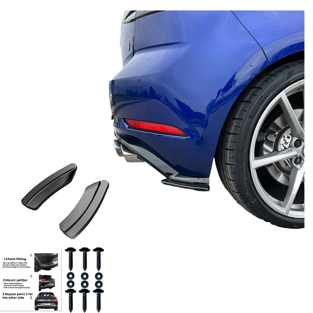 Rear Side Splitters Uyumlu VW VOLKSWAGEN Golf MK7.5 R 2017-2020