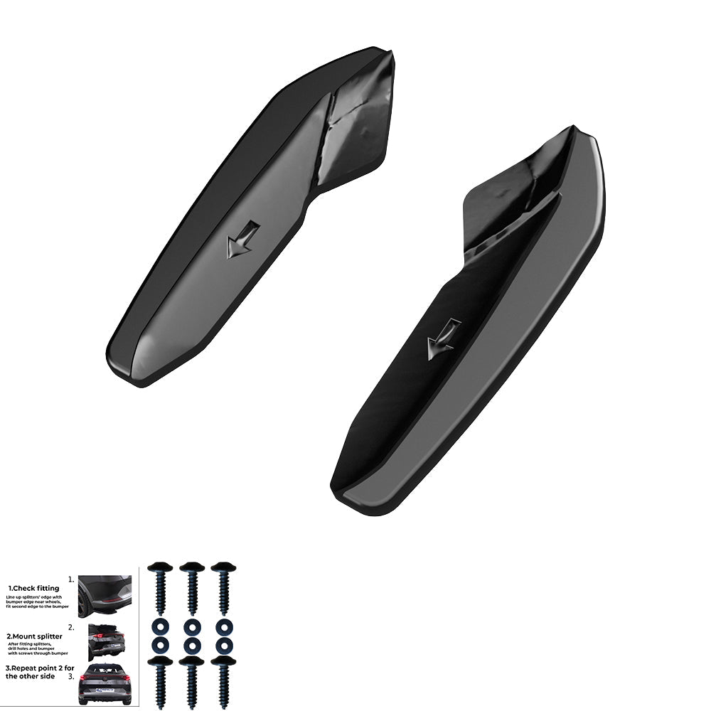Rear Side Splitters Uyumlu AUDI RS3 8V Sportback 2015-2016