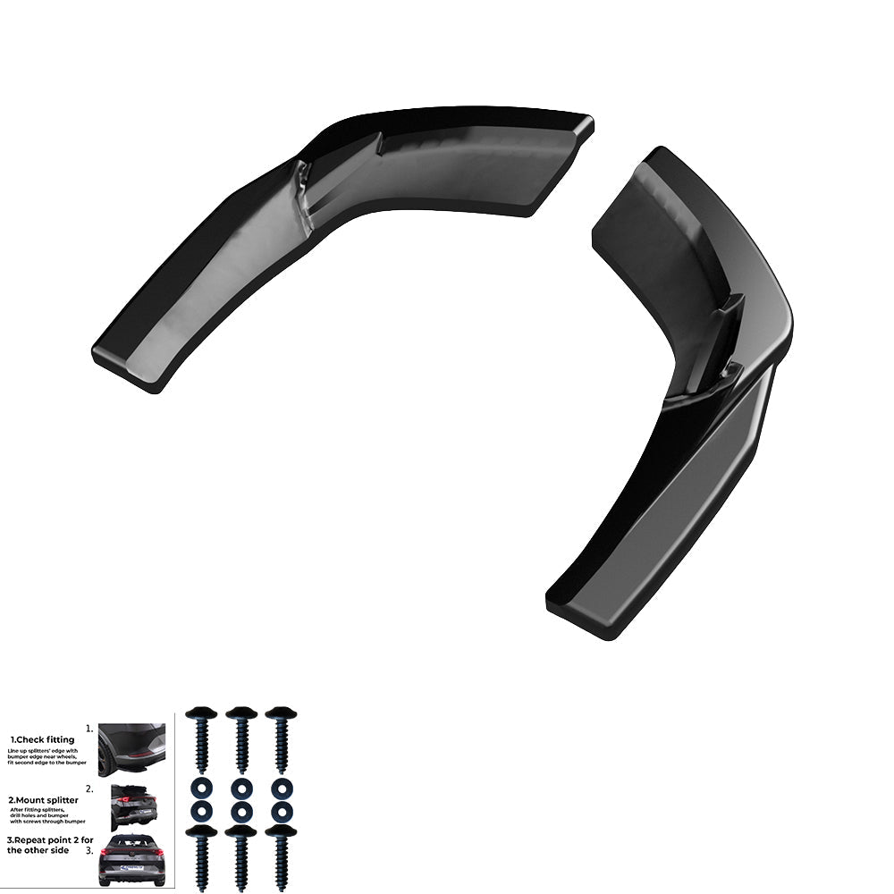Rear Side Splitters Uyumlu AUDI S3 Sportback 8V Makyajlı Kasa 2016-2019