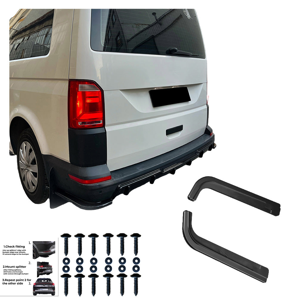 Rear Side Splitters Uyumlu VW VOLKSWAGEN Transporter T6 / T6.1 2015-2021