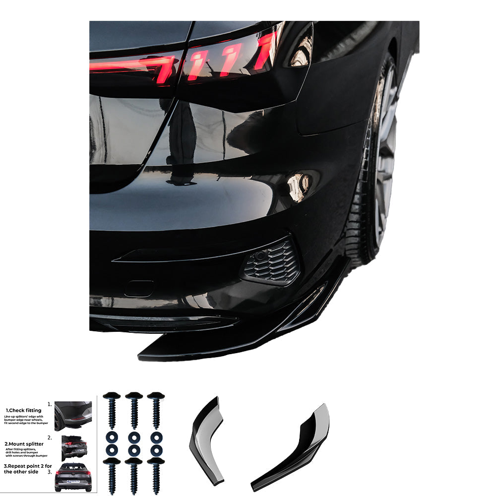 Rear Side Splitters Uyumlu AUDI A3 8Y Sedan / Sportback 2020-2024