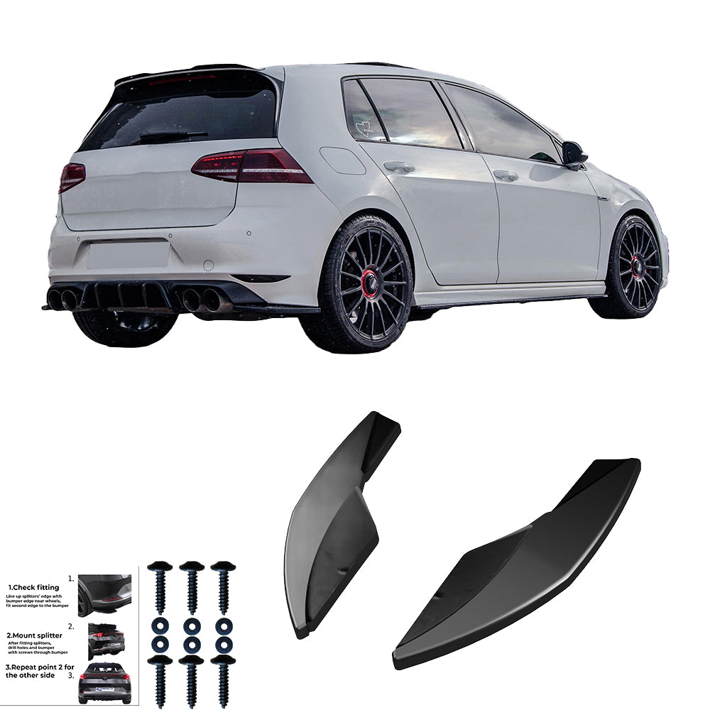 Rear Side Splitters Uyumlu VW VOLKSWAGEN Golf MK7 R 2013-2016 v2