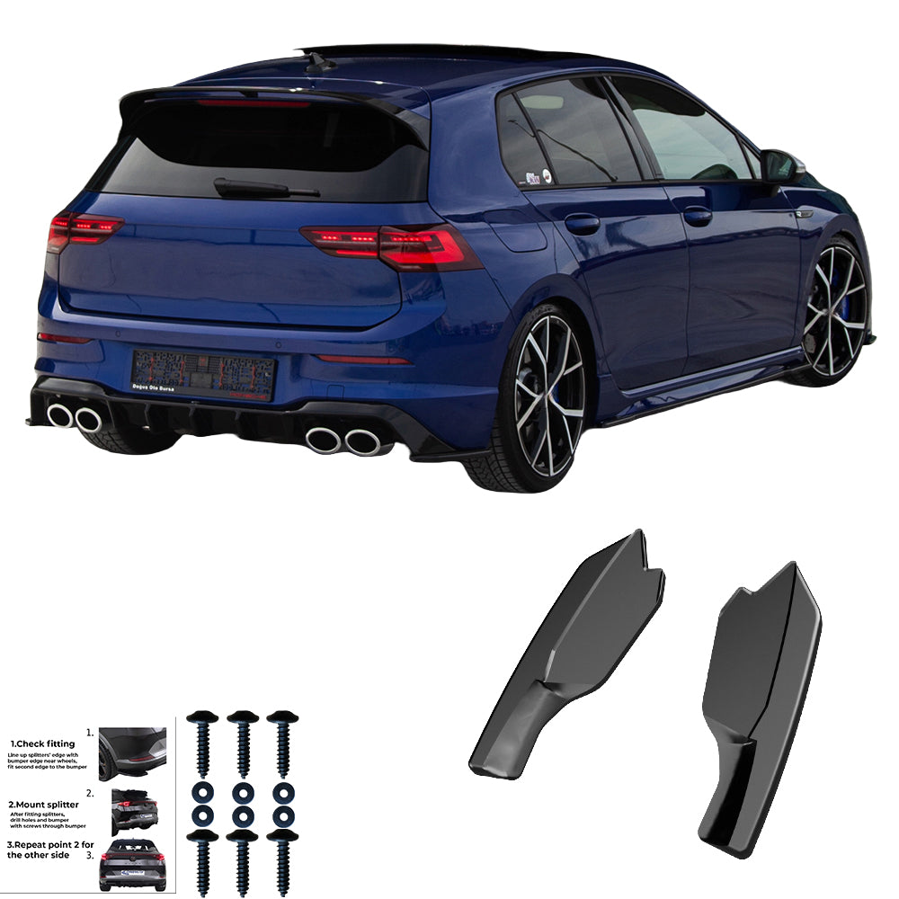 Rear Side Splitters Uyumlu VW VOLKSWAGEN Golf R MK8 2020+