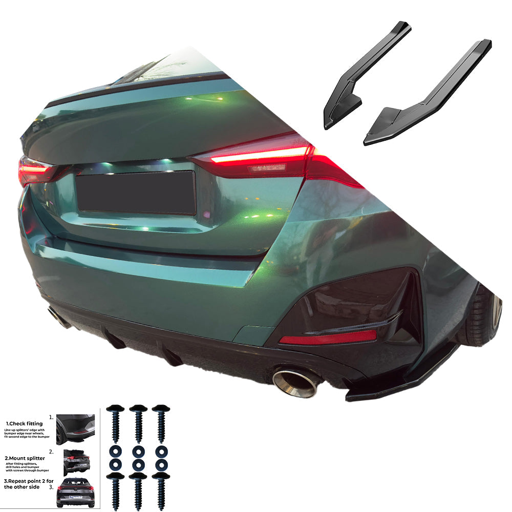 Rear Side Splitters Uyumlu BMW 4 Series M-Pack i4 G26 2021+