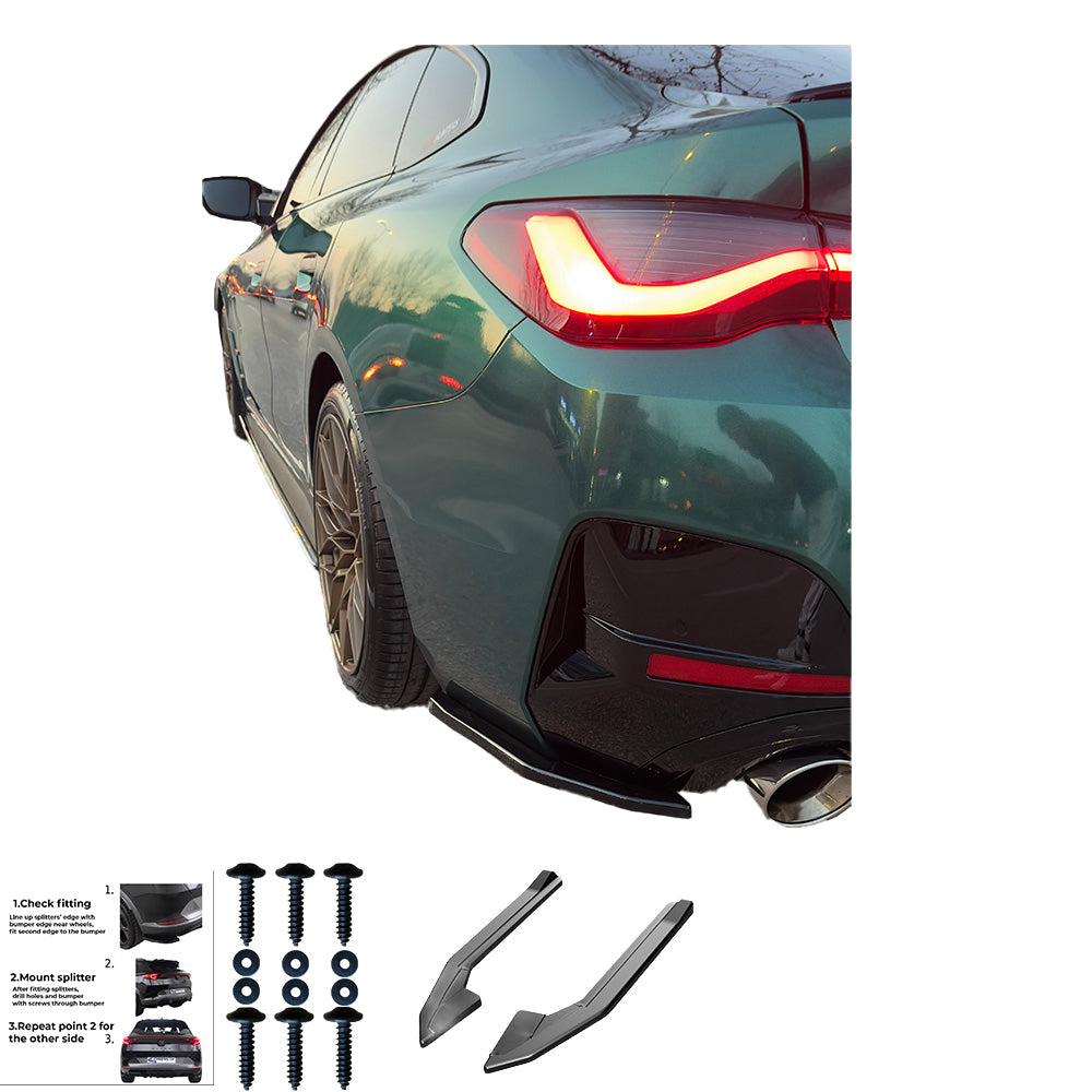 Rear Side Splitters Uyumlu BMW 4 Series M-Pack i4 G26 2021+