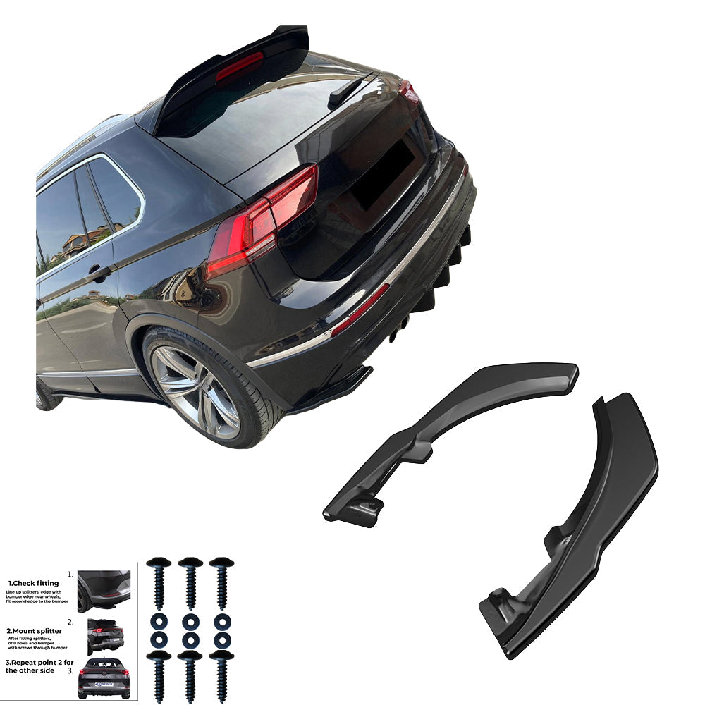 Rear Side Splitters Uyumlu VW VOLKSWAGEN Tiguan MK2 Standart / R-Line 2015-2020