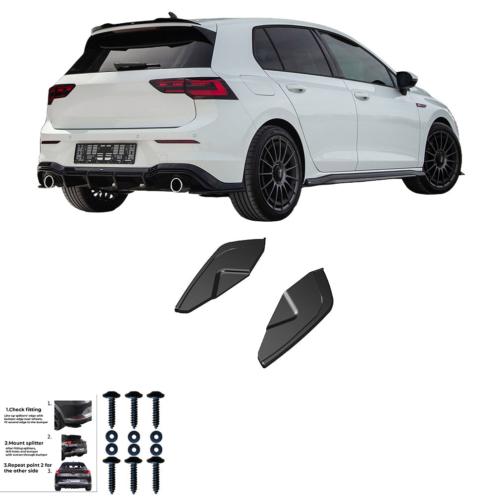 Rear Side Splitters Uyumlu VW VOLKSWAGEN Golf MK8 GTI 2020+