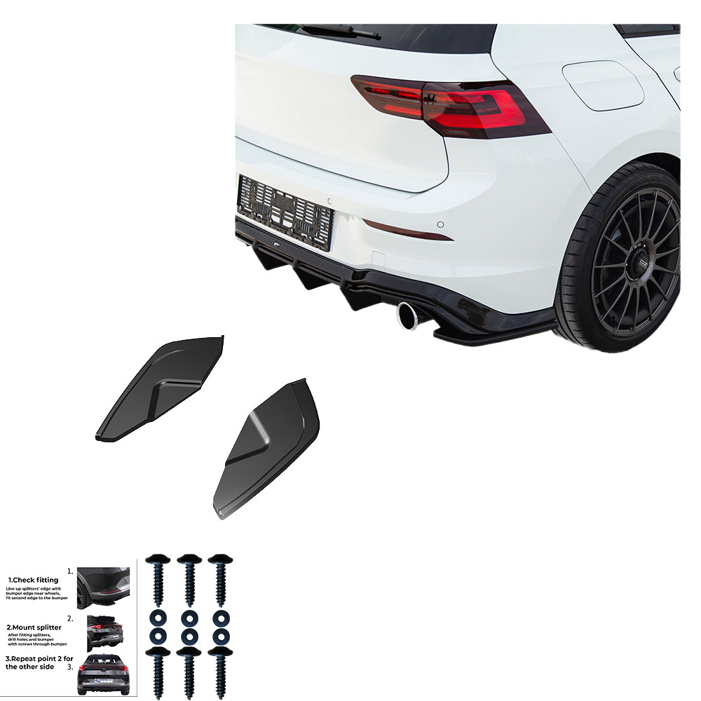 Rear Side Splitters Uyumlu VW VOLKSWAGEN Golf MK8 GTI 2020+