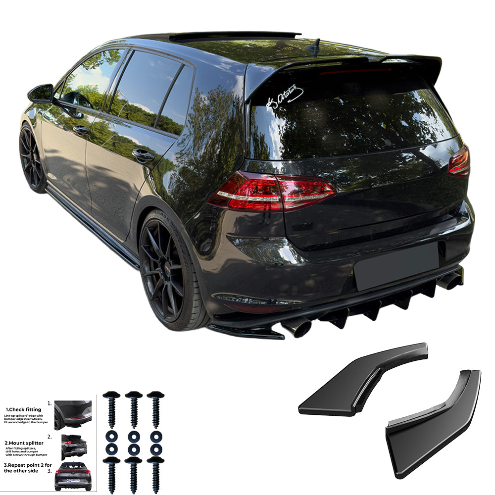 Rear Side Splitters Uyumlu VW VOLKSWAGEN Golf MK7 GTI 2013-2016