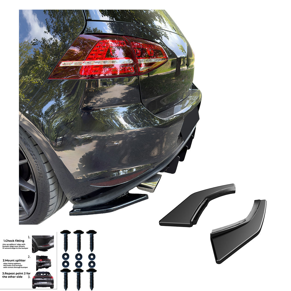 Rear Side Splitters Uyumlu VW VOLKSWAGEN Golf MK7 GTI 2013-2016