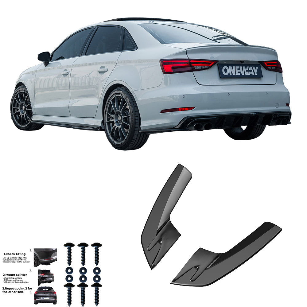 Rear Side Splitters Uyumlu AUDI S3 8V Sedan 2013-2016