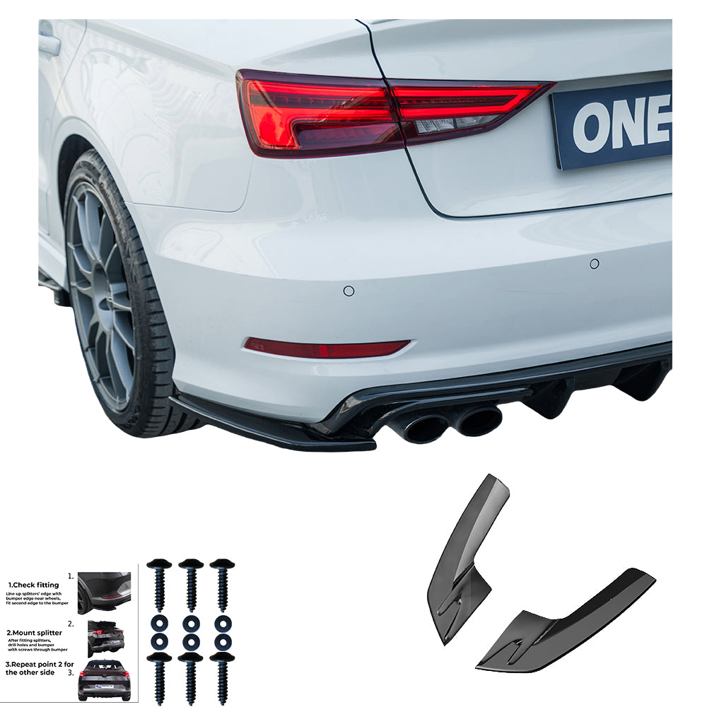 Rear Side Splitters Uyumlu AUDI S3 8V Sedan 2013-2016