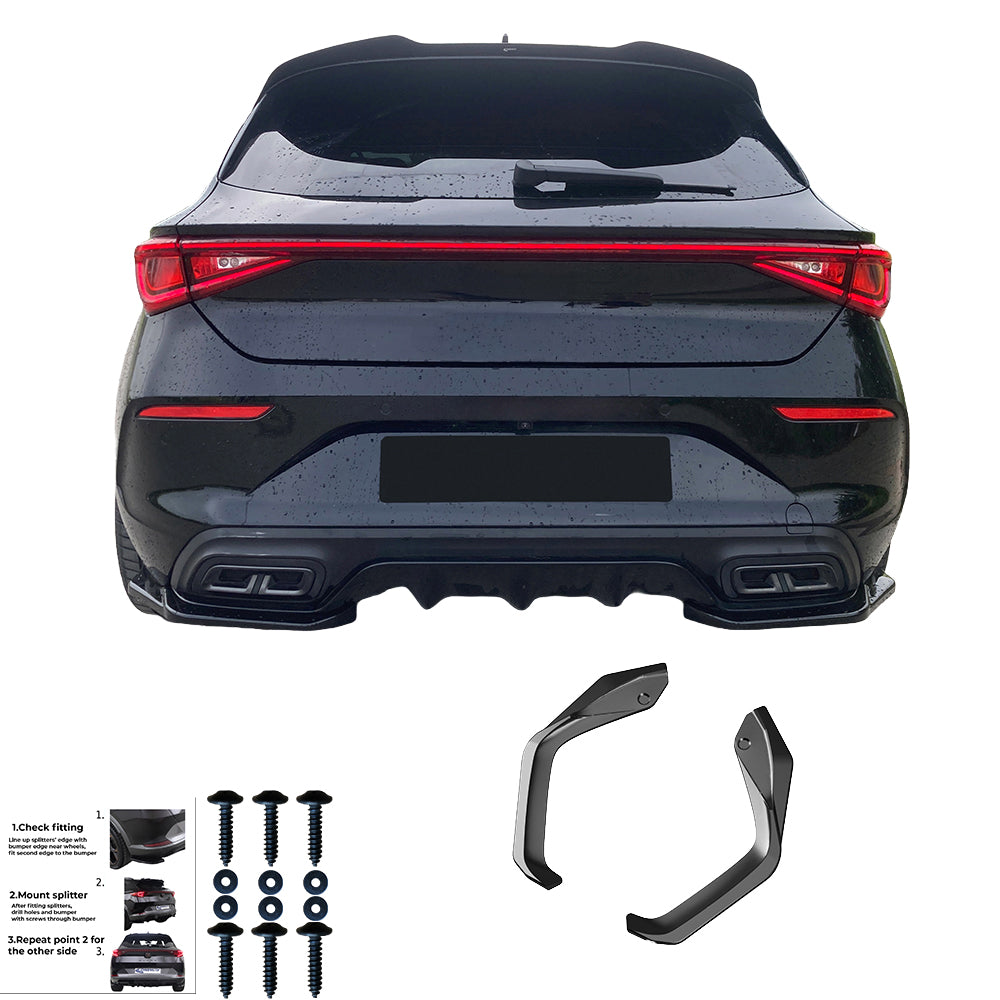Rear Side Splitters Uyumlu CUPRA Leon 2020+ v2