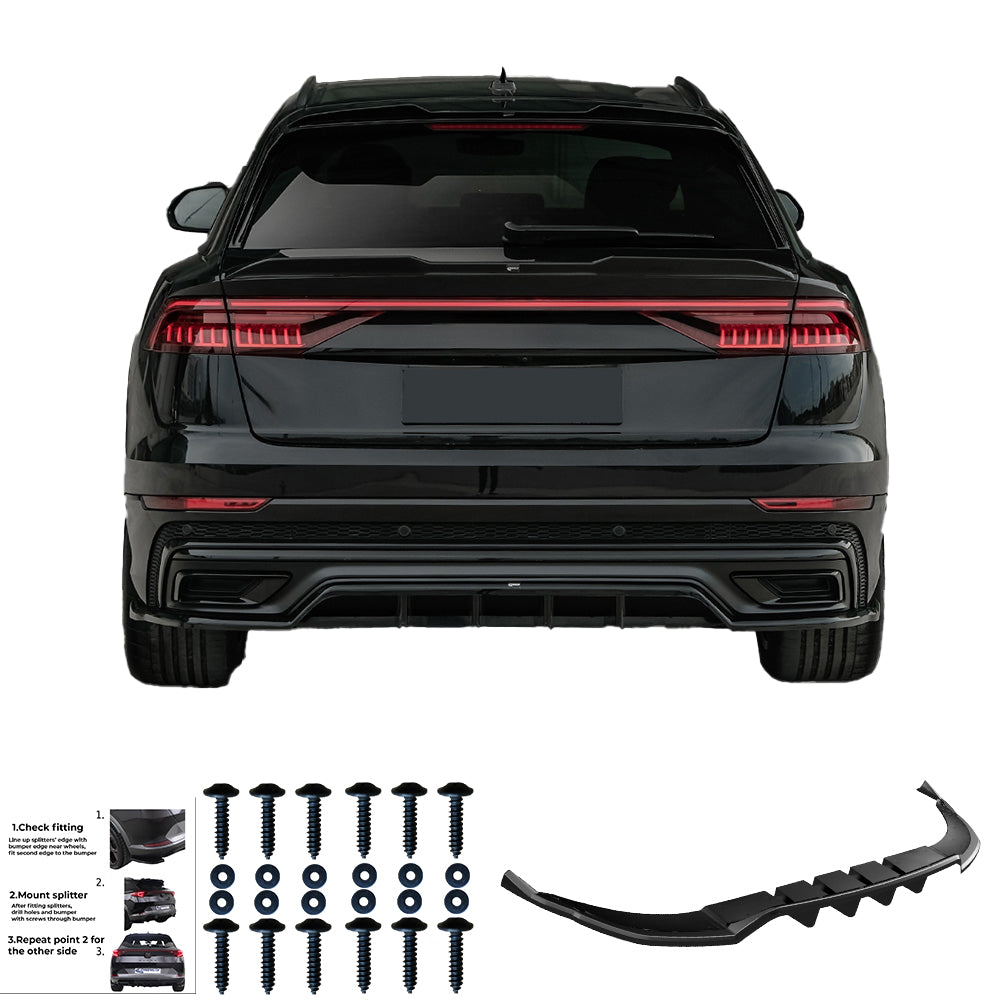 Rear Center Splitter Uyumlu AUDI Q8 S-Line MK1 2018-2023
