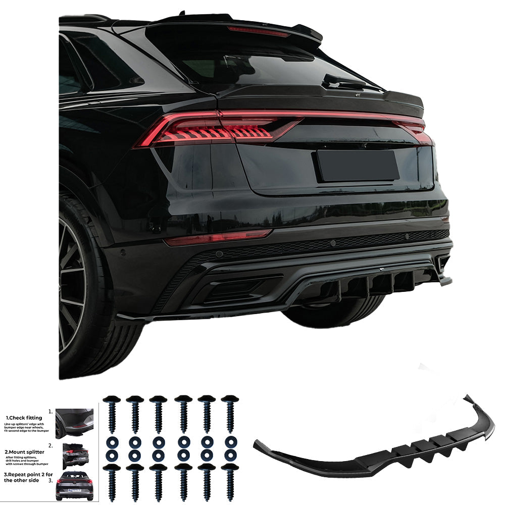 Rear Center Splitter Uyumlu AUDI Q8 S-Line MK1 2018-2023