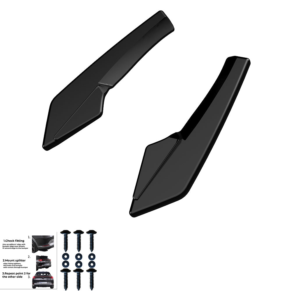 Rear Side Splitters Uyumlu AUDI S3 Sportback 8V Makyajlı Kasa 2016-2020